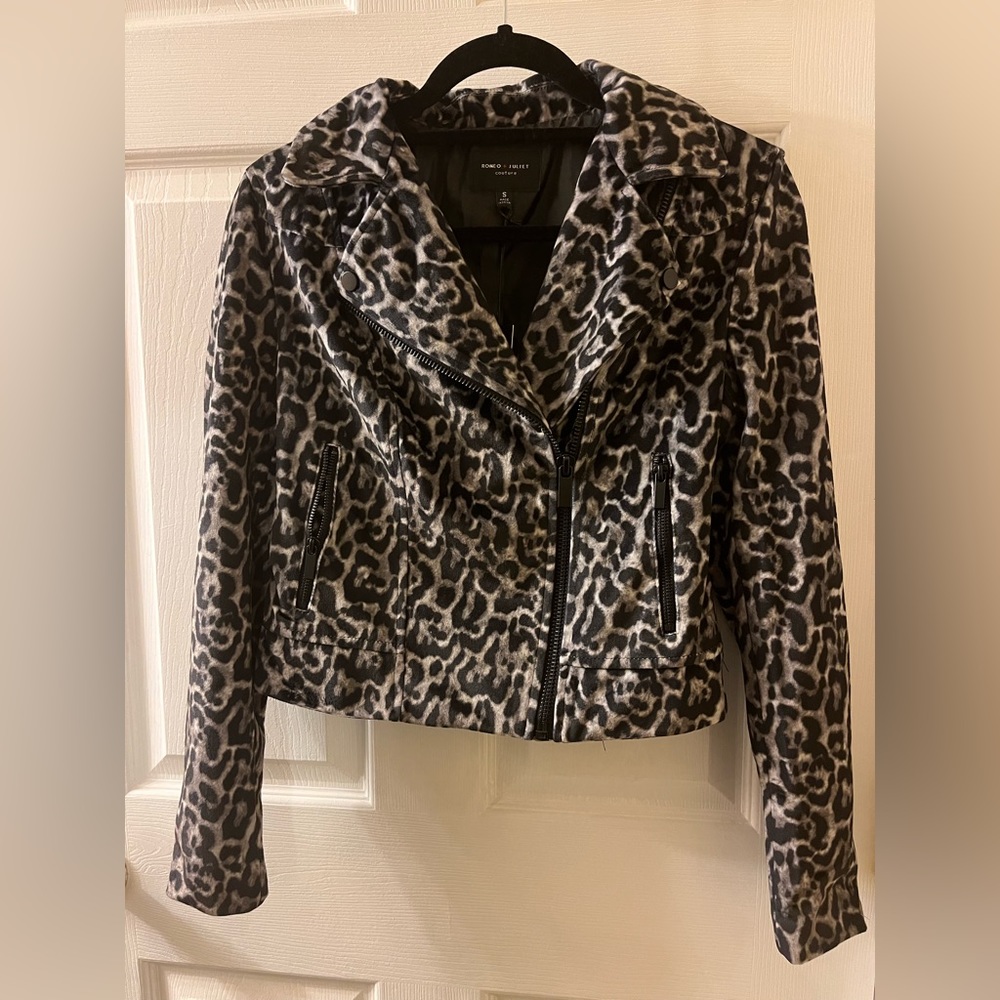 Romeo and Juliet couture Zebra moto Jacket